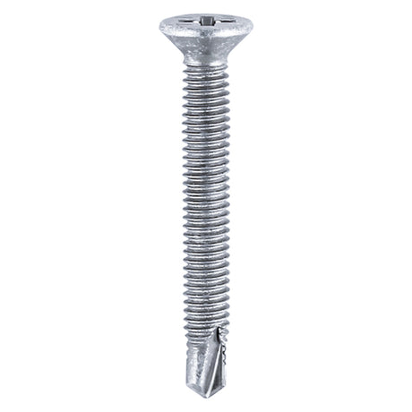 This is an image showing TIMCO Window Fabrication Screws - Countersunk - PH - Metric Thread - Self-Drilling Point - Zinc - M4 x 32 - 1000 Pieces Box available from T.H Wiggans Ironmongery in Kendal, quick delivery at discounted prices.