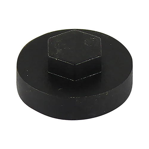 This is an image showing TIMCO Hex Head Cover Caps - Black - 16mm - 1000 Pieces Bag available from T.H Wiggans Ironmongery in Kendal, quick delivery at discounted prices.