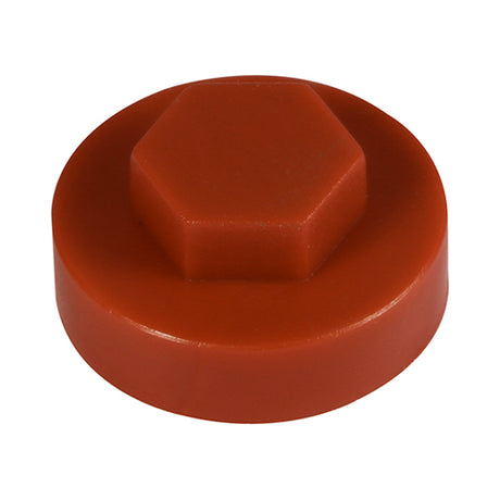 This is an image showing TIMCO Hex Head Cover Caps - Terracotta - 16mm - 1000 Pieces Bag available from T.H Wiggans Ironmongery in Kendal, quick delivery at discounted prices.