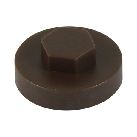 This is an image showing TIMCO Hex Head Cover Caps - VanDyke Brown - 16mm - 1000 Pieces Bag available from T.H Wiggans Ironmongery in Kendal, quick delivery at discounted prices.