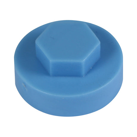 This is an image showing TIMCO Hex Head Cover Caps - Cornflower - 16mm - 1000 Pieces Bag available from T.H Wiggans Ironmongery in Kendal, quick delivery at discounted prices.