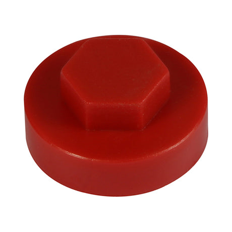This is an image showing TIMCO Hex Head Cover Caps - Flame Red - 16mm - 1000 Pieces Bag available from T.H Wiggans Ironmongery in Kendal, quick delivery at discounted prices.