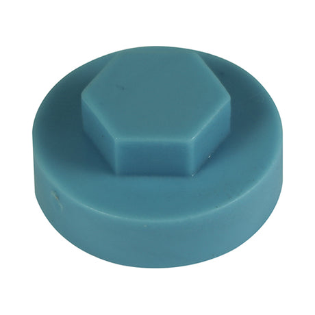 This is an image showing TIMCO Hex Head Cover Caps - Wedgewood Blue - 19mm - 1000 Pieces Bag available from T.H Wiggans Ironmongery in Kendal, quick delivery at discounted prices.