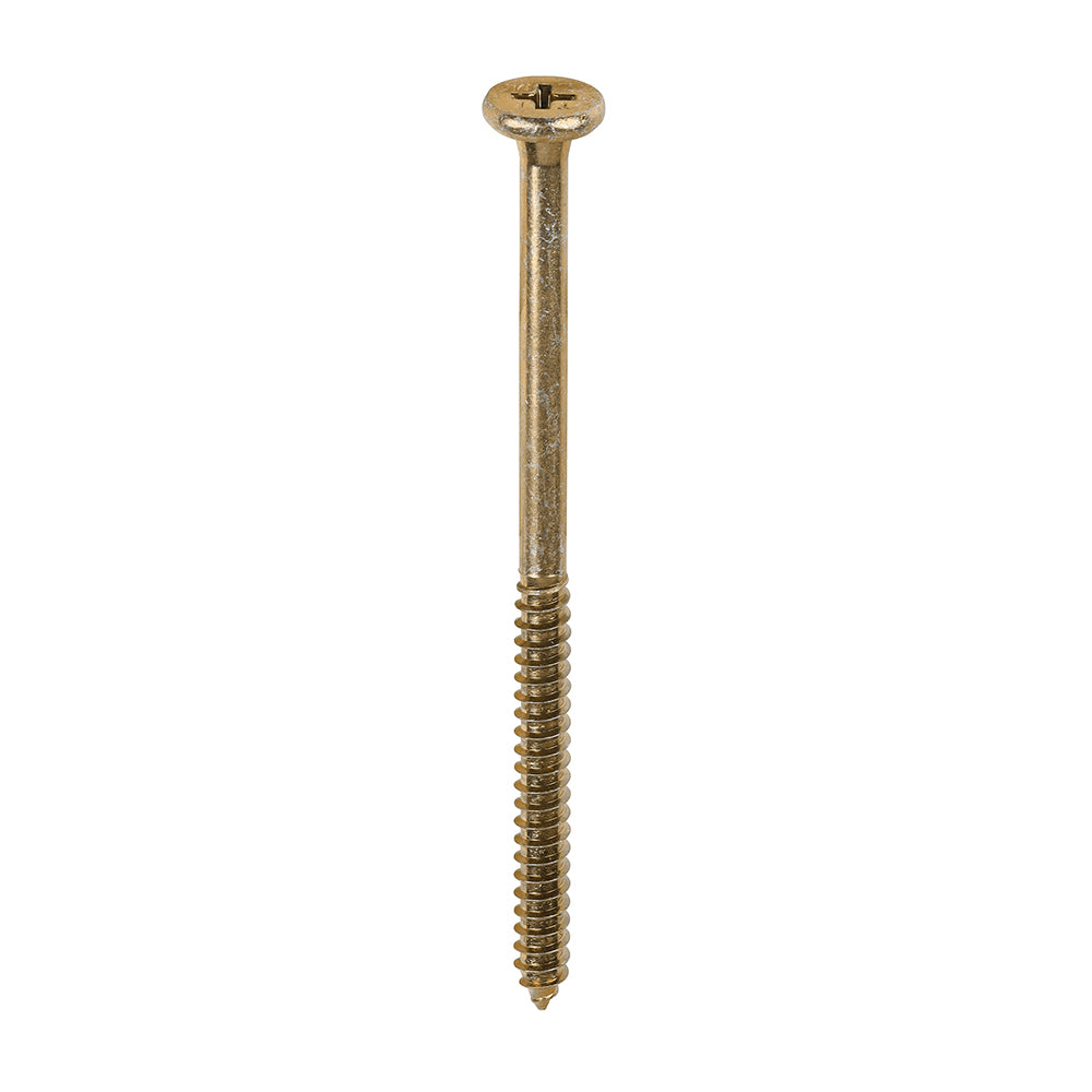 This is an image showing TIMCO Element Screws - Shallow Pan Countersunk - PH - Self-Tapping Thread - AB Point - Yellow - 4.8 x 80 - 200 Pieces Box available from T.H Wiggans Ironmongery in Kendal, quick delivery at discounted prices.