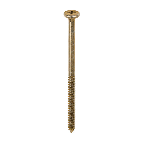 This is an image showing TIMCO Element Screws - Shallow Pan Countersunk - PH - Self-Tapping Thread - AB Point - Yellow - 4.8 x 80 - 200 Pieces Box available from T.H Wiggans Ironmongery in Kendal, quick delivery at discounted prices.