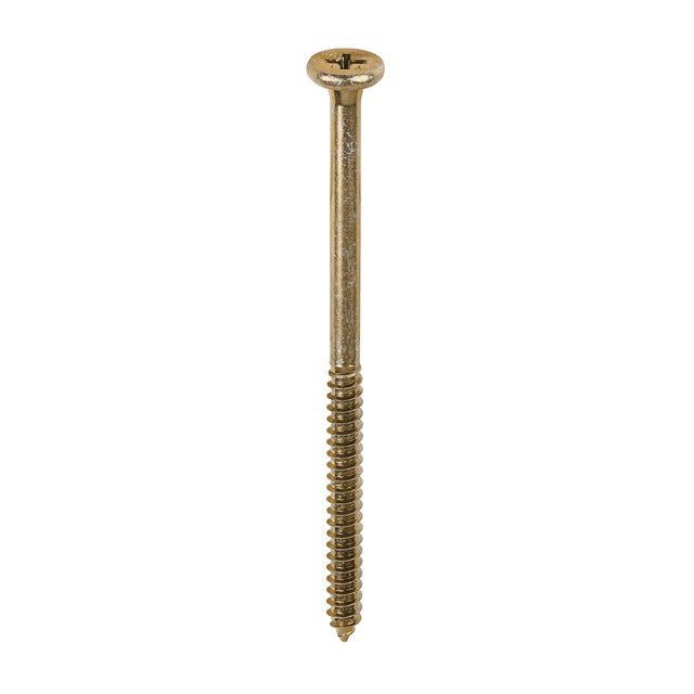 This is an image showing TIMCO Element Screws - Shallow Pan Countersunk - PH - Self-Tapping Thread - AB Point - Yellow - 4.8 x 80 - 200 Pieces Box available from T.H Wiggans Ironmongery in Kendal, quick delivery at discounted prices.