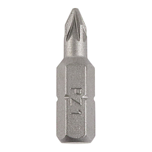 This is an image showing TIMCO S2 Driver Bits - PZ - No.1 x 25 - 100 Pieces Small Jar available from T.H Wiggans Ironmongery in Kendal, quick delivery at discounted prices.