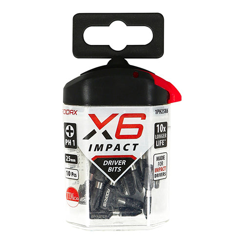 This is an image showing TIMCO Impact Driver Bits - PH - No.1 x 25 - 10 Pieces Handy Bit Pack available from T.H Wiggans Ironmongery in Kendal, quick delivery at discounted prices.