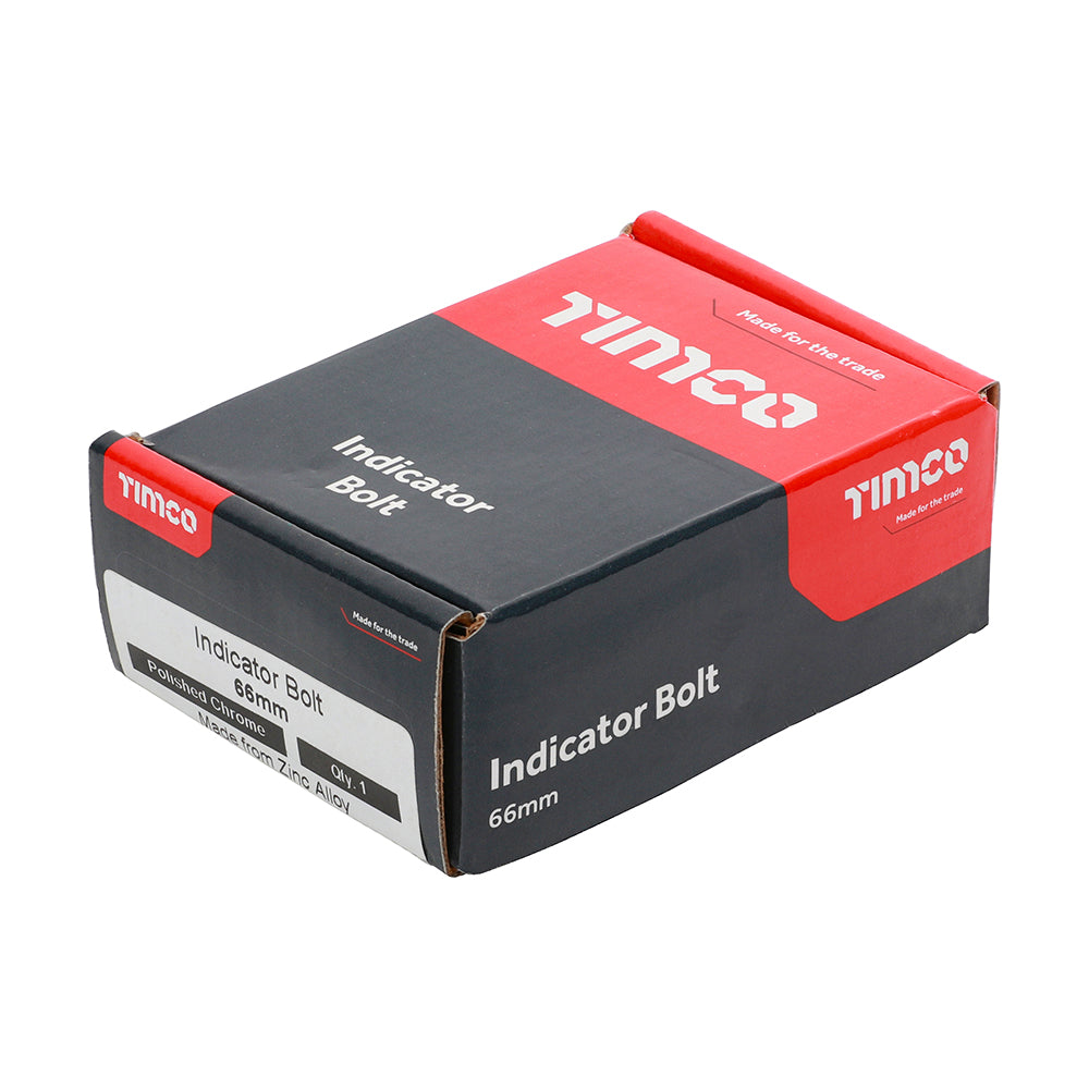 This is an image showing TIMCO Indicator Bolt - Polished Chrome - 66mm - 1 Each Box available from T.H Wiggans Ironmongery in Kendal, quick delivery at discounted prices.