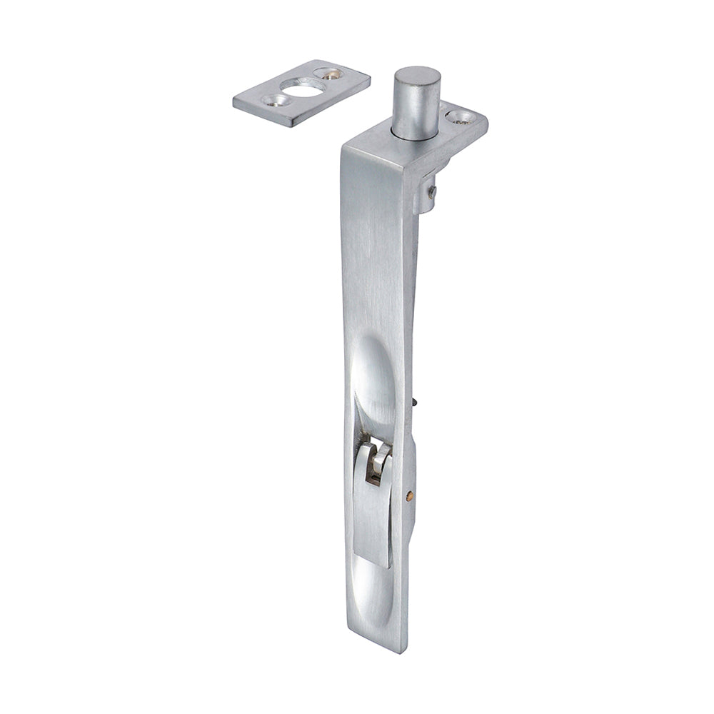This is an image showing TIMCO Lever Action Flush Bolt - Satin Chrome - 150 x 19mm - 1 Each Bag available from T.H Wiggans Ironmongery in Kendal, quick delivery at discounted prices.