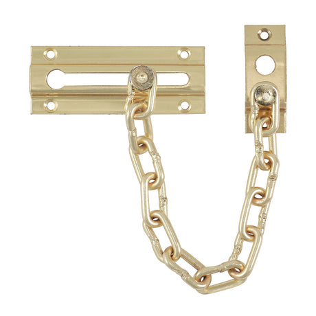 This is an image showing TIMCO Door Chain - Electro Brass - 85mm - 1 Each Bag available from T.H Wiggans Ironmongery in Kendal, quick delivery at discounted prices.