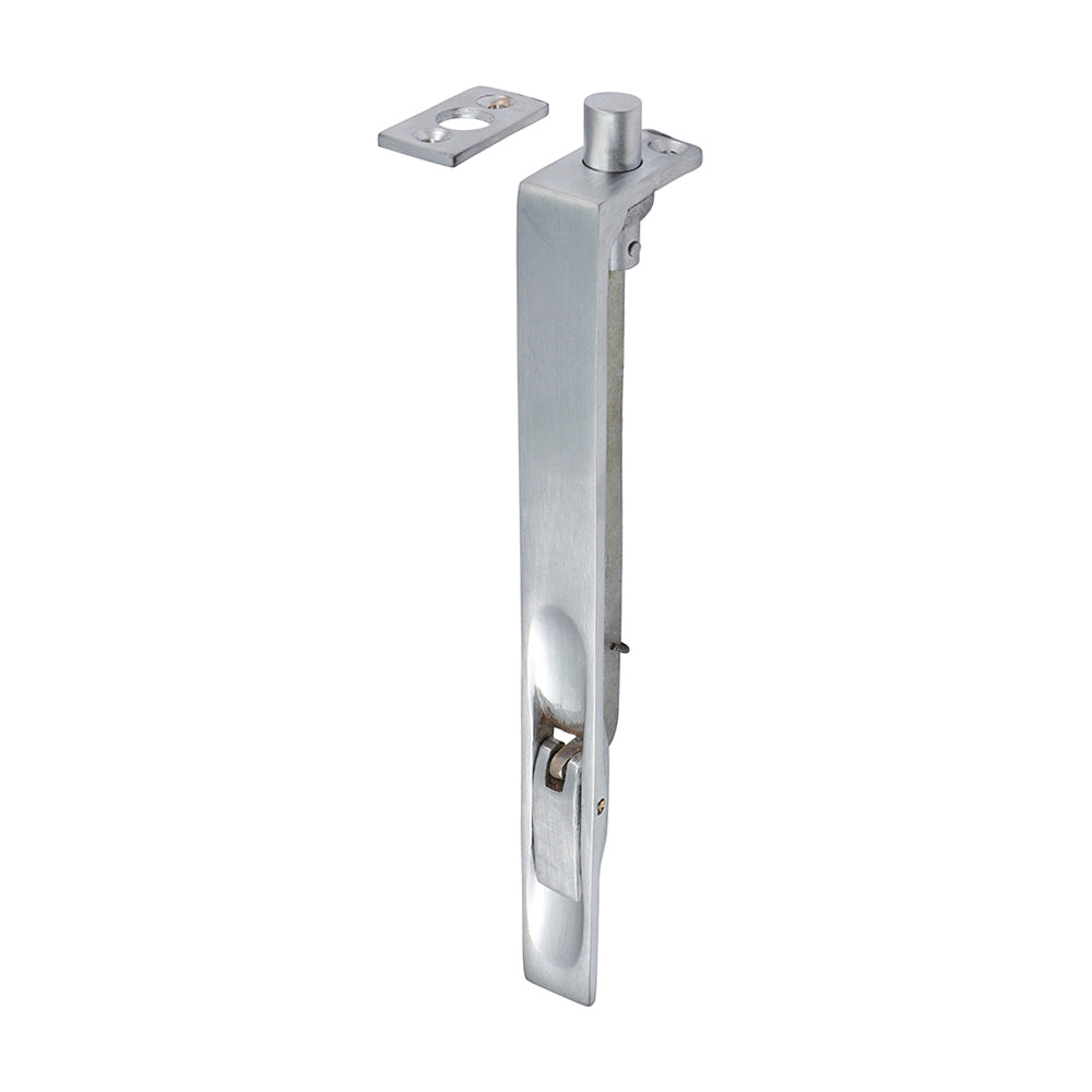 This is an image showing TIMCO Lever Action Flush Bolt - Satin Chrome - 200 x 19mm - 1 Each Bag available from T.H Wiggans Ironmongery in Kendal, quick delivery at discounted prices.