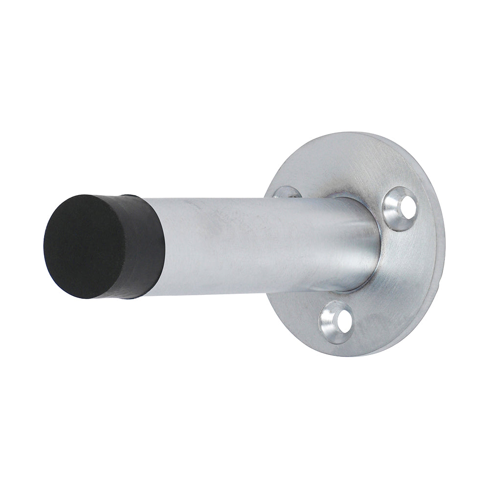 This is an image showing TIMCO Projection Door Stop - Satin Chrome - 70mm - 1 Each Bag available from T.H Wiggans Ironmongery in Kendal, quick delivery at discounted prices.