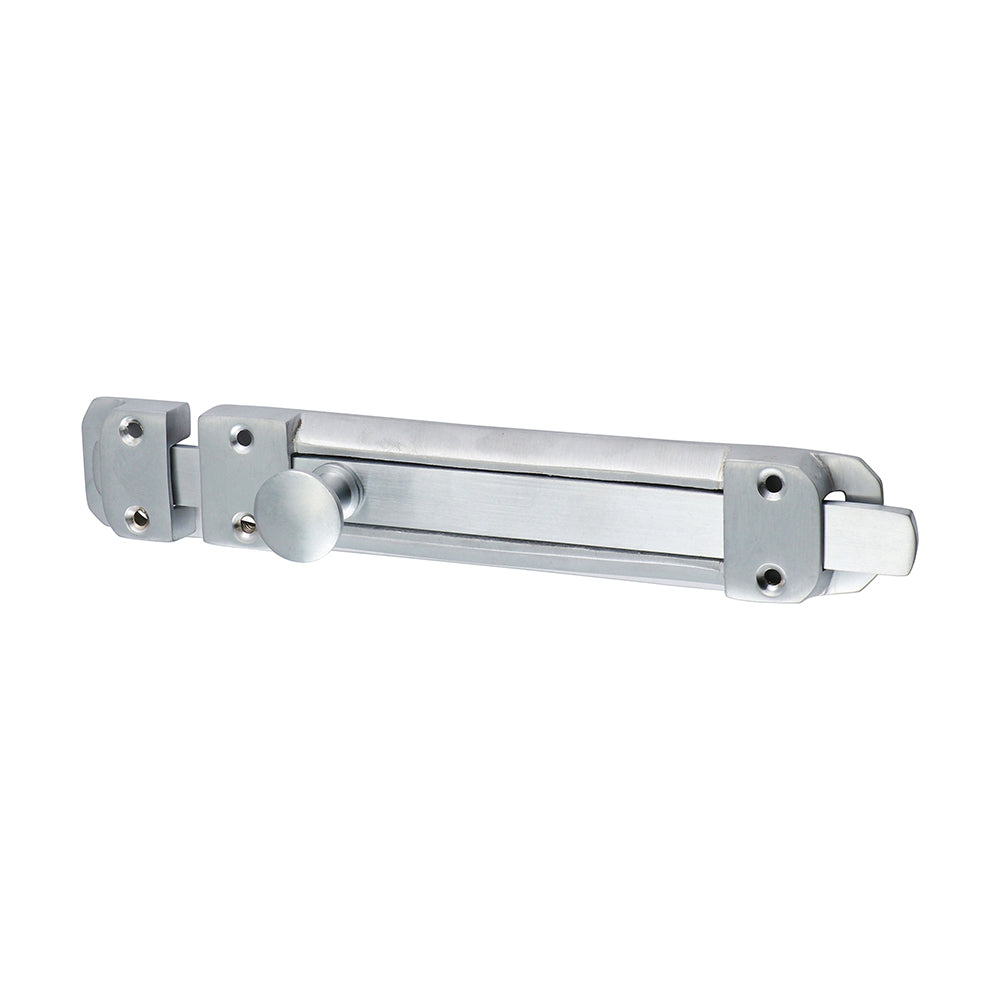 This is an image showing TIMCO Contract Flat Section Bolt - Satin Chrome - 210 x 35mm - 1 Each Bag available from T.H Wiggans Ironmongery in Kendal, quick delivery at discounted prices.