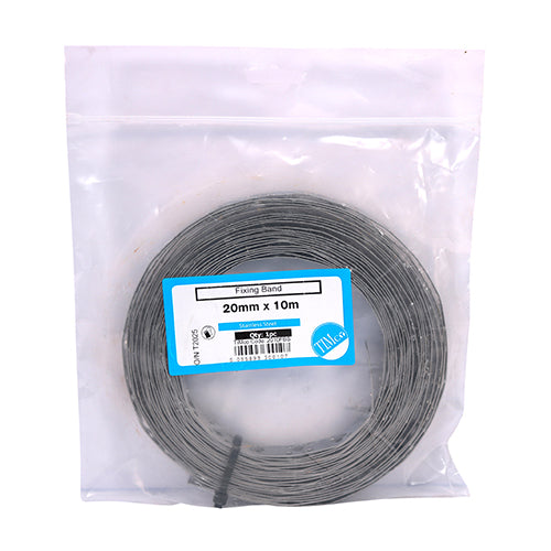 This is an image showing TIMCO Fixing Band - Stainless Steel - 20mm x 10m - 1 Each Bag available from T.H Wiggans Ironmongery in Kendal, quick delivery at discounted prices.