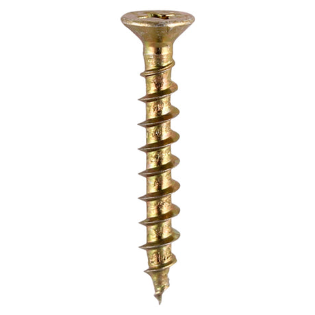 This is an image showing TIMCO Window Fabrication Screws - Countersunk with Ribs - PH - Single Thread - Gimlet Point - Yellow - 4.3 x 16 - 1000 Pieces Box available from T.H Wiggans Ironmongery in Kendal, quick delivery at discounted prices.