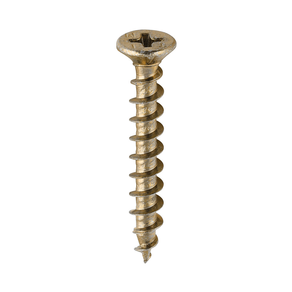 This is an image showing TIMCO Window Fabrication Screws - Countersunk with Ribs - PH - Single Thread - Gimlet Point - Yellow - 4.3 x 30 - 1000 Pieces Box available from T.H Wiggans Ironmongery in Kendal, quick delivery at discounted prices.