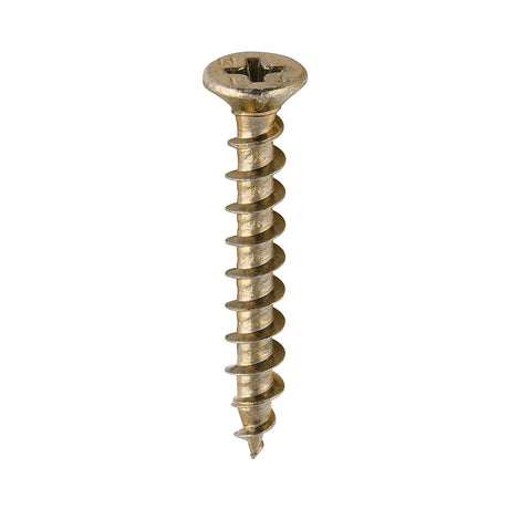 This is an image showing TIMCO Window Fabrication Screws - Countersunk with Ribs - PH - Single Thread - Gimlet Point - Yellow - 4.3 x 30 - 1000 Pieces Box available from T.H Wiggans Ironmongery in Kendal, quick delivery at discounted prices.