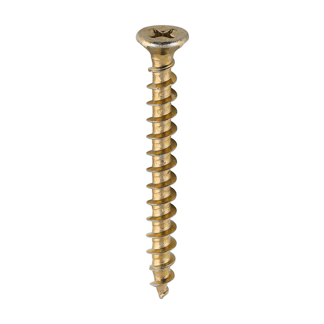 This is an image showing TIMCO Window Fabrication Screws - Countersunk with Ribs - PH - Single Thread - Gimlet Point - Yellow - 4.3 x 40 - 1000 Pieces Box available from T.H Wiggans Ironmongery in Kendal, quick delivery at discounted prices.