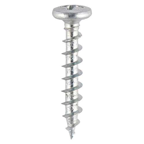 This is an image showing TIMCO Window Fabrication Screws - Friction Stay - Shallow Pan Countersunk - PH - Single Thread - Gimlet Point - Zinc - 4.3 x 25 - 1000 Pieces Box available from T.H Wiggans Ironmongery in Kendal, quick delivery at discounted prices.