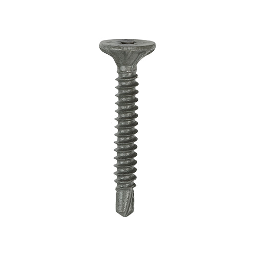 This is an image showing TIMCO Drywall Construction Metal Stud Cement Board Screws - PH - Countersunk Wafer - Self-Drilling - Exterior - Silver Organic - 4.2 x 32 - 200 Pieces Box available from T.H Wiggans Ironmongery in Kendal, quick delivery at discounted prices.