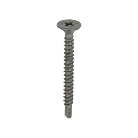 This is an image showing TIMCO Drywall Construction Metal Stud Cement Board Screws - PH - Countersunk Wafer - Self-Drilling - Exterior - Silver Organic - 4.2 x 42 - 200 Pieces Box available from T.H Wiggans Ironmongery in Kendal, quick delivery at discounted prices.