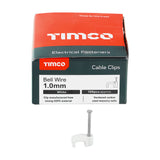 This is an image showing TIMCO Flat Cable Clips - White - To fit 1.0mm - 100 Pieces Box available from T.H Wiggans Ironmongery in Kendal, quick delivery at discounted prices.
