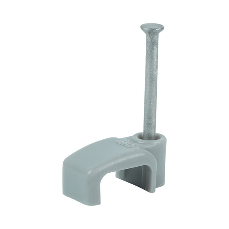 This is an image showing TIMCO Flat Twin & Earth Cable Clips - Grey - To fit 2.5mm - 100 Pieces Box available from T.H Wiggans Ironmongery in Kendal, quick delivery at discounted prices.