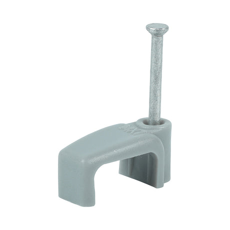This is an image showing TIMCO Flat Twin & Earth Cable Clips - Grey - To fit 6.0mm - 100 Pieces Box available from T.H Wiggans Ironmongery in Kendal, quick delivery at discounted prices.