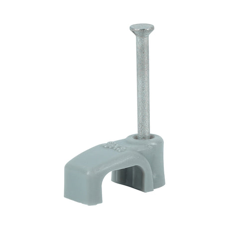This is an image showing TIMCO Flat Twin & Earth Cable Clips - Grey - To fit 1.5mm - 100 Pieces Box available from T.H Wiggans Ironmongery in Kendal, quick delivery at discounted prices.