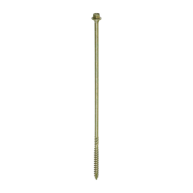 This is an image showing TIMCO Timber Frame Construction & Landscaping Screws - Hex - Exterior - Green Organic - 6.7 x 225 - 50 Pieces Box available from T.H Wiggans Ironmongery in Kendal, quick delivery at discounted prices.
