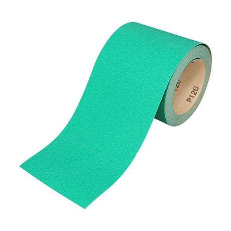 This is an image showing TIMCO Sandpaper Roll - 60 Grit - Green - 115mm x 10m - 1 Each Roll available from T.H Wiggans Ironmongery in Kendal, quick delivery at discounted prices.
