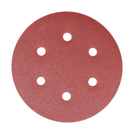 This is an image showing TIMCO Random Orbital Sanding Discs - 80 Grit - Red - 150mm - 5 Pieces Pack available from T.H Wiggans Ironmongery in Kendal, quick delivery at discounted prices.