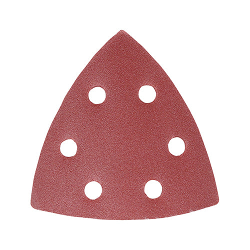 This is an image showing TIMCO Delta Sanding Pads - 180 Grit - Red - 95 x 95mm - 5 Pieces Pack available from T.H Wiggans Ironmongery in Kendal, quick delivery at discounted prices.