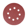 This is an image showing TIMCO Random Orbital Sanding Discs - 120 Grit - Red - 125mm - 5 Pieces Pack available from T.H Wiggans Ironmongery in Kendal, quick delivery at discounted prices.