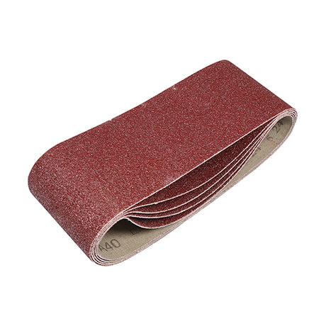 This is an image showing TIMCO Sanding Belts - 40 Grit - Red - 75 x 457mm - 5 Pieces Pack available from T.H Wiggans Ironmongery in Kendal, quick delivery at discounted prices.