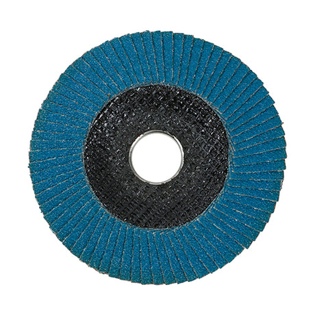 This is an image showing TIMCO Set of Flap Discs - Zirconium - Type 29 Conical - P40 Grit - 115 x 22.23 - 10 Pieces Box available from T.H Wiggans Ironmongery in Kendal, quick delivery at discounted prices.
