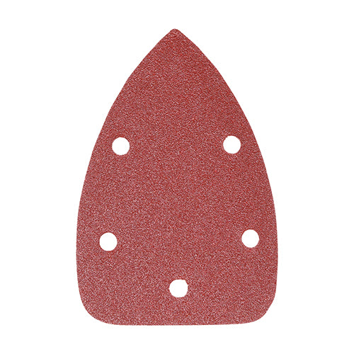This is an image showing TIMCO Detail Sanding Pads - 80 Grit - Red - 95 x 136mm - 5 Pieces Pack available from T.H Wiggans Ironmongery in Kendal, quick delivery at discounted prices.