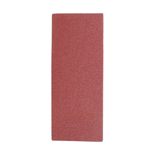 This is an image showing TIMCO 1/3 Sanding Sheets - 80 Grit - Red - Unpunched - 93 x 230mm - 5 Pieces Pack available from T.H Wiggans Ironmongery in Kendal, quick delivery at discounted prices.