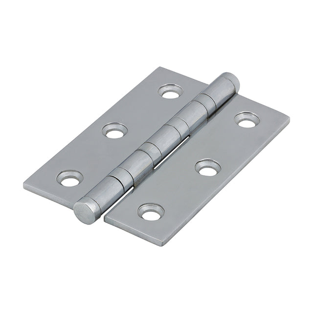 This is an image showing TIMCO Performance Ball Race Hinge - Solid Brass - Polished Chrome - 76 x 50 - 2 Pieces Box available from T.H Wiggans Ironmongery in Kendal, quick delivery at discounted prices.