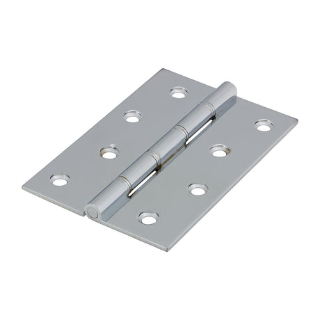 This is an image showing TIMCO Double Steel Washered Butt Hinge - Solid Brass - Polished Chrome - 102 x 67 - 2 Pieces TIMbag available from T.H Wiggans Ironmongery in Kendal, quick delivery at discounted prices.