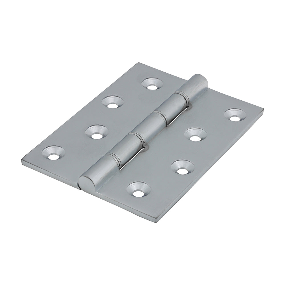 This is an image showing TIMCO Double Stainless Steel Washered Butt Hinge - Solid Brass - Satin Chrome - 102 x 75 - 2 Pieces Box available from T.H Wiggans Ironmongery in Kendal, quick delivery at discounted prices.