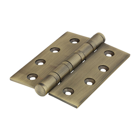 This is an image showing TIMCO Performance Ball Race Hinge - Solid Brass - Antique Brass - 102 x 76 - 2 Pieces Box available from T.H Wiggans Ironmongery in Kendal, quick delivery at discounted prices.