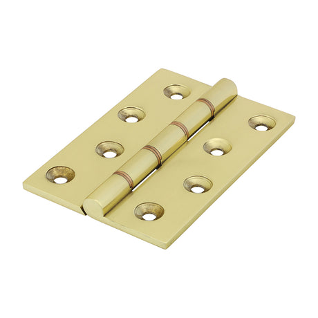 This is an image showing TIMCO Double Phosphor Bronze Washered Butt Hinge - Solid Brass - Polished Brass - 102 x 67 - 2 Pieces Box available from T.H Wiggans Ironmongery in Kendal, quick delivery at discounted prices.