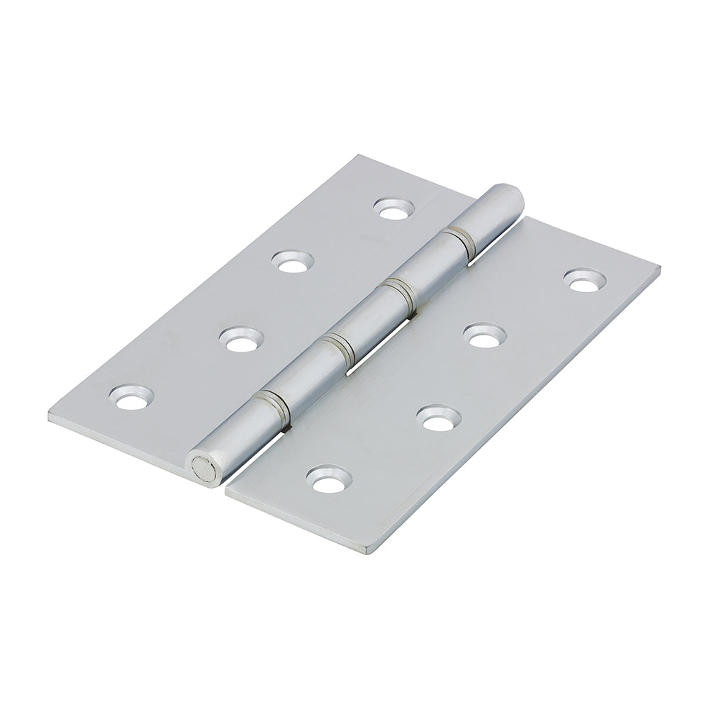 This is an image showing TIMCO Double Steel Washered Butt Hinge - Solid Brass - Satin Chrome - 102 x 67 - 2 Pieces TIMbag available from T.H Wiggans Ironmongery in Kendal, quick delivery at discounted prices.