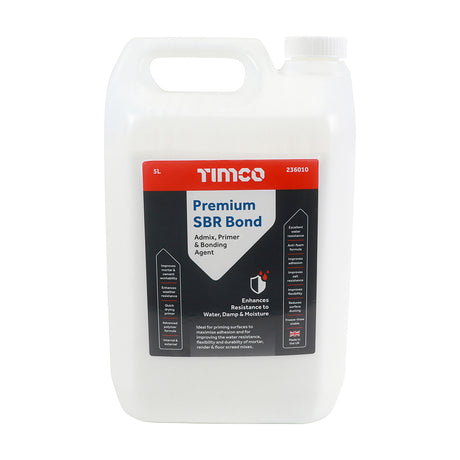 This is an image showing TIMCO Premium SBR Bond - 5L - 1 Each Bottle available from T.H Wiggans Ironmongery in Kendal, quick delivery at discounted prices.