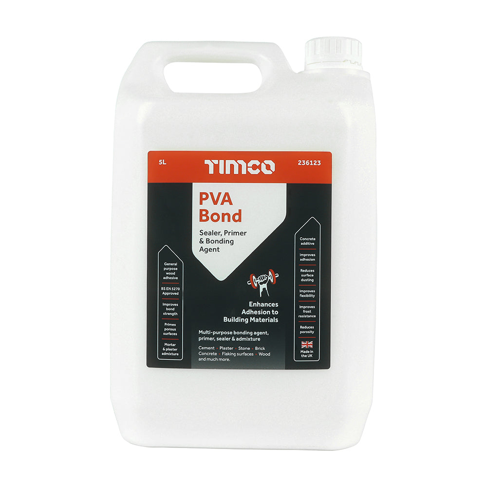 This is an image showing TIMCO PVA Bond - 5L - 1 Each Bottle available from T.H Wiggans Ironmongery in Kendal, quick delivery at discounted prices.