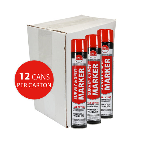 This is an image showing TIMCO Survey & Spot Marker - Red - 750ml - 1 Each Can available from T.H Wiggans Ironmongery in Kendal, quick delivery at discounted prices.