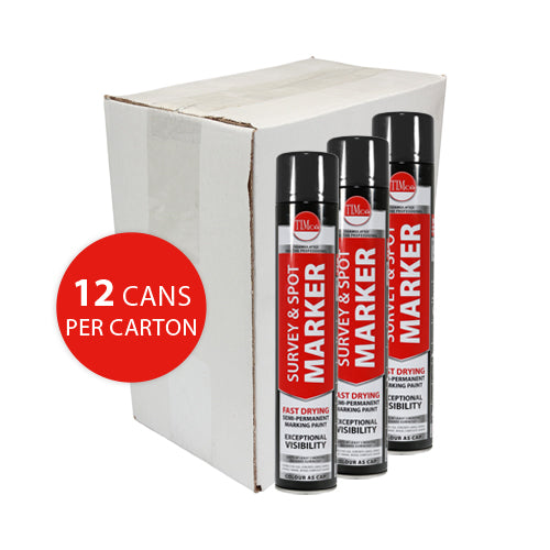 This is an image showing TIMCO Survey & Spot Marker - Black - 750ml - 1 Each Can available from T.H Wiggans Ironmongery in Kendal, quick delivery at discounted prices.