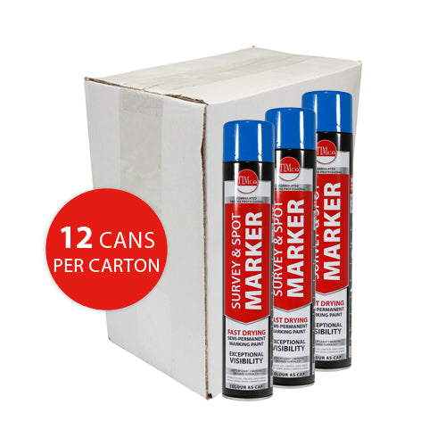 This is an image showing TIMCO Survey & Spot Marker - Blue - 750ml - 1 Each Can available from T.H Wiggans Ironmongery in Kendal, quick delivery at discounted prices.